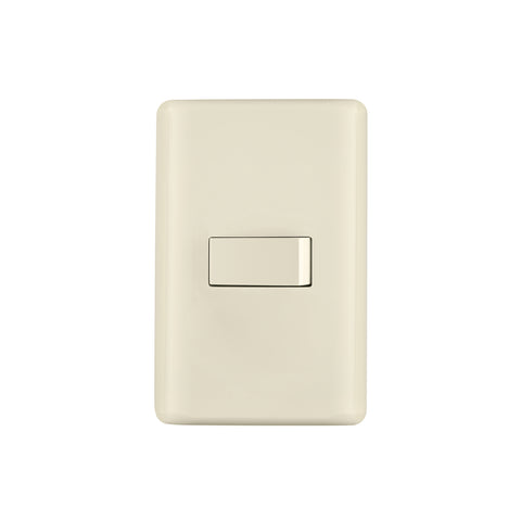 Placa armada 1 interruptor sencillo, marfil, Volteck | PA-APSE-BI | 26642