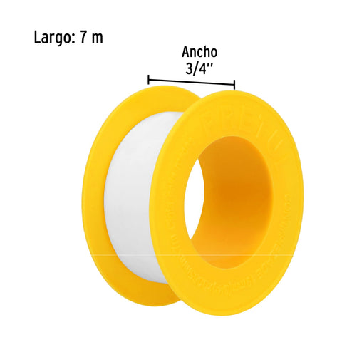 Cinta sella roscas 3/4' x 7m, PRETUL | CTF-3/4P | 27011