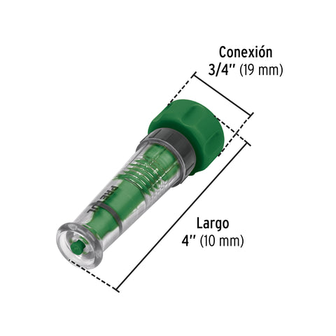 Chiflón 4' de plástico para manguera, a granel, Pretul | CHMA-4PG | 27015