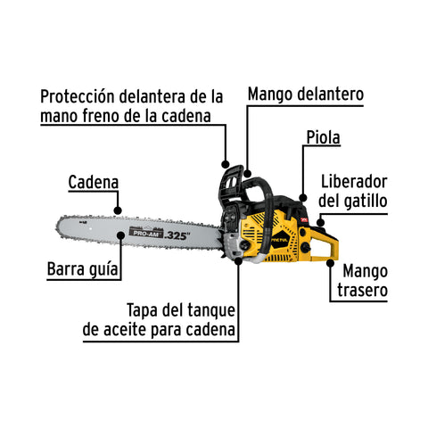 Motosierra 60 cc a gasolina con barra de 20', Pretul | MOT-6020P | 27045