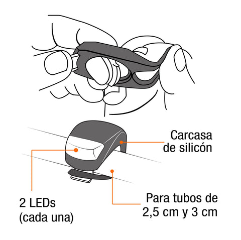 Juego de linterna trasera y delantera para bicicleta, PRETUL | LIBI-2P | 27050