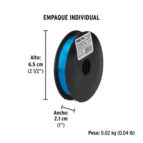 Carrete con 100 m de hilo para pesca azul calibre 0.30 mm | HIPE-30 | 27060