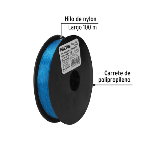 Carrete con 100 m de hilo para pesca azul calibre 0.40 mm | HIPE-40 | 27061