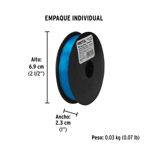 Carrete con 100 m de hilo para pesca azul calibre 0.40 mm | HIPE-40 | 27061
