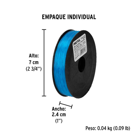 Carrete con 100 m de hilo para pesca azul calibre 0.50 mm | HIPE-50 | 27062
