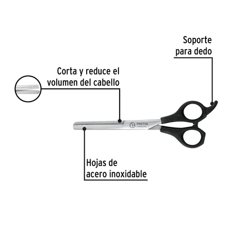 Tijera 6-1/2' acero inox, degrafilado, para estilista,PRETUL | TP-8520-6-1/2 | 27087
