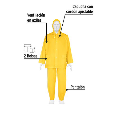 Conjunto impermeable ligero de PVC, talla G, Pretul | TRA-PRO-L-P | 27095