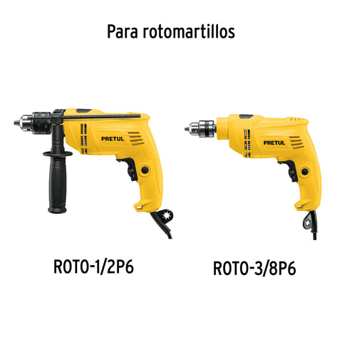 Bolsa con 2 carbones d/repuesto p/ROTO-1/2P6 y 3/8P6, TRUPER | CB-ROTO-P6 | 27118