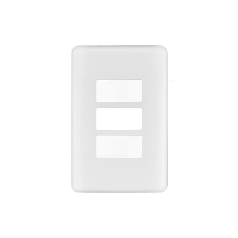 Placa 3 módulos de ABS, blanca, Volteck Basic | PPTR-B | 27224