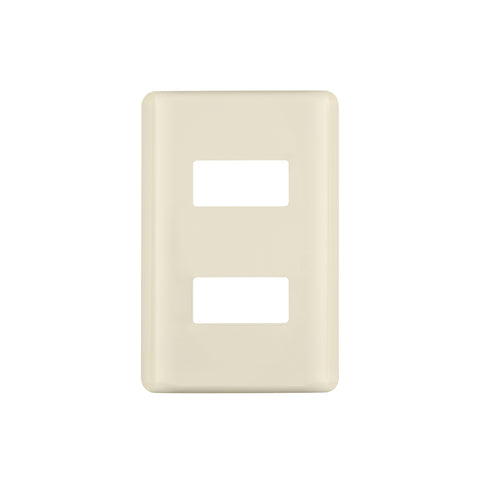Placa 2 módulos, marfil, línea Volteck Basic | PPDO-BI | 27232