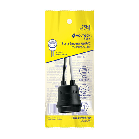 Portalámpara de PVC para intemperie, Volteck Basic | POIN-10B | 27242
