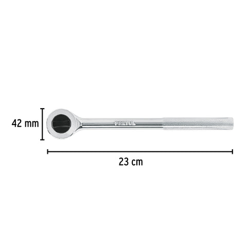 Matraca cuadro 1/2' cabeza redonda con disco, Pretul | M-1245DP | 27353