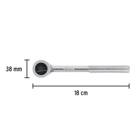 Matraca cuadro 3/8' cabeza redonda con disco, Pretul | M-3845DP | 27354