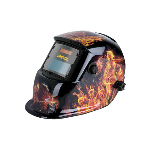 Careta electrónica p/soldar, fuego, sombra 9 a 13, PRETUL | CAREL-11FP | 27355