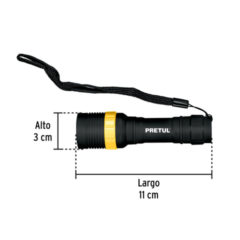 Linterna plástica 1 LED 40 lm de 1 pila AA, Pretul | LIPLA-40P | 28019