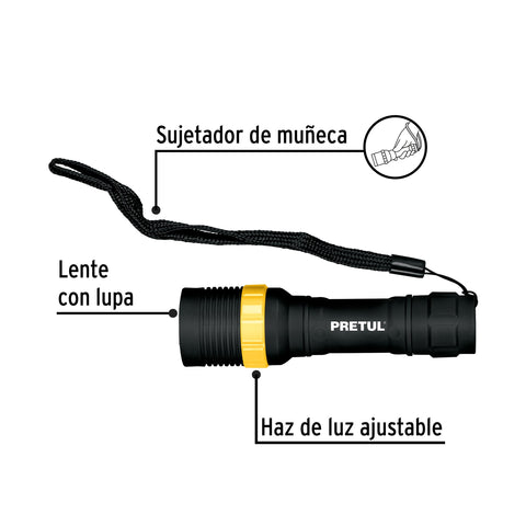 Linterna plástica 1 LED 40 lm de 1 pila AA, Pretul | LIPLA-40P | 28019