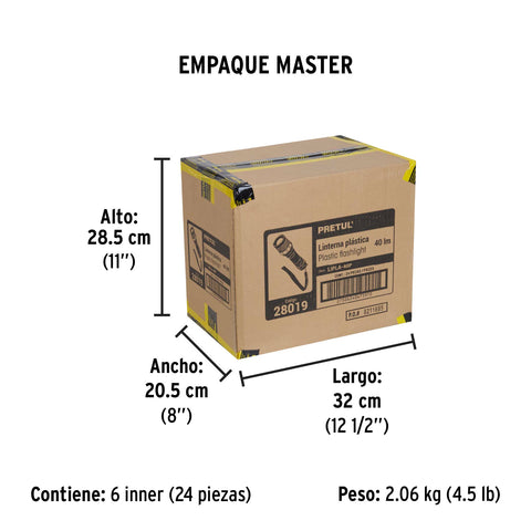 Linterna plástica 1 LED 40 lm de 1 pila AA, Pretul | LIPLA-40P | 28019
