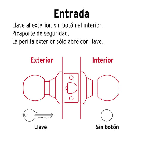 Cerradura tipo esfera, cilíndrico, entrada, negro, BASIC | BAL-NE-EP | 28137