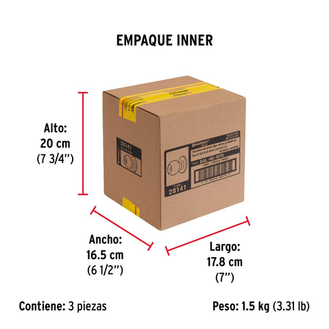 Cerradura esfera, cil, recámara, negro, blíster, BASIC | BAL-NE-RPB | 28141
