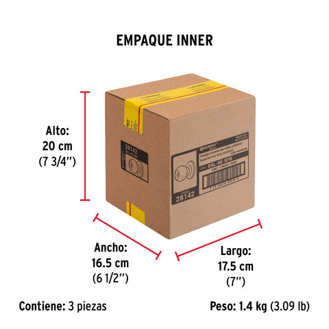 Cerradura esfera, cil, baño, negro, blíster, BASIC | BAL-NE-BPB | 28142