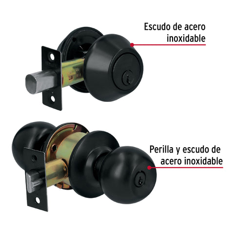 Combo cerraduras, llave-llave, Negro, Hemex BASIC | CMB-62P | 28144