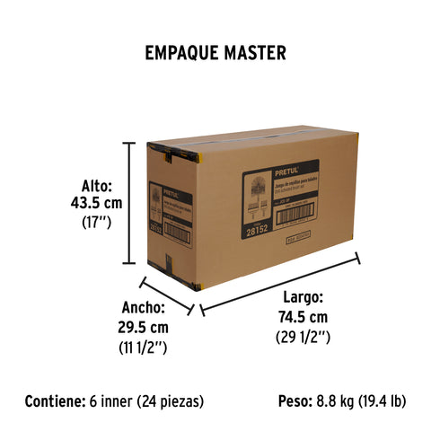 Juego de 3 cepillos multiusos para taladro, Pretul | JCE-3P | 28152