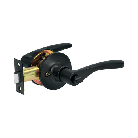 Cerradura manija 'Milán' p/baño, negro, cil latón, BASIC | CEMA-6BB | 28154