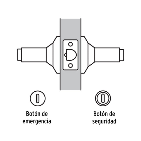 Cerradura manija 'Milán' p/baño, negro, cil latón, BASIC | CEMA-6BB | 28154