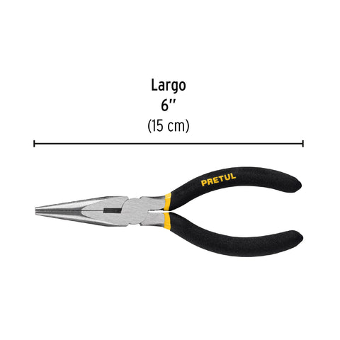 Pinza de punta y corte 6' mango de vinil, a granel, Pretul | PPC-6PG | 28158