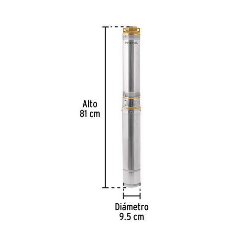 Bomba sumergible tipo bala, 1-1/2HP, uso agrícola, PRETUL | BOS-1-1/2LMP | 28202