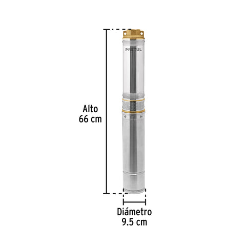 Bomba sumergible tipo bala, 1HP, uso agrícola, PRETUL | BOS-1LMP | 28203