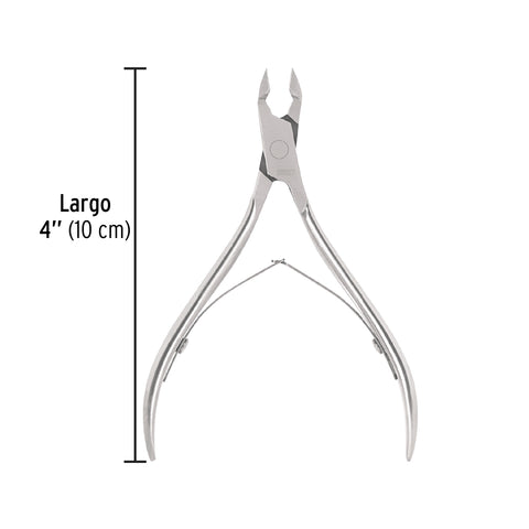 Alicate para manicure 4' cabeza recta, punta mediana, PRETUL | UNA-241P | 28227