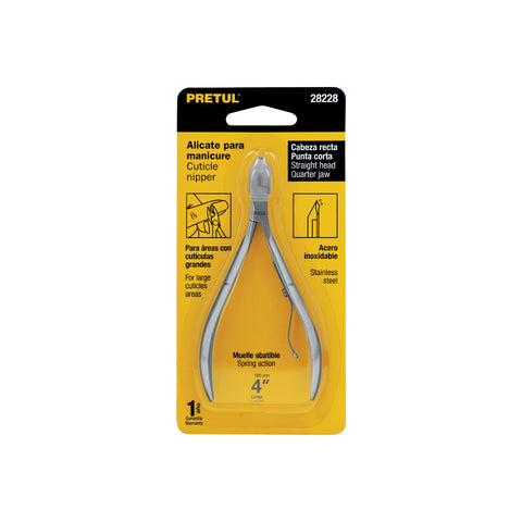 Alicate para manicure 4', cabeza recta, punta corta, PRETUL | UNA-238P | 28228