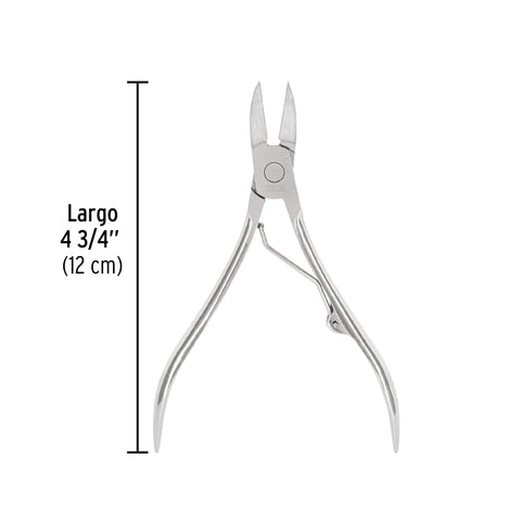Alicate para pedicure 4-3/4', cabeza curva, extrafina,PRETUL | UNA-348P | 28230