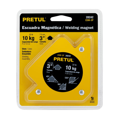 Escuadra magnética p/soldar, 3', capacidad 10 kg, PRETUL | ESM-3P | 28242
