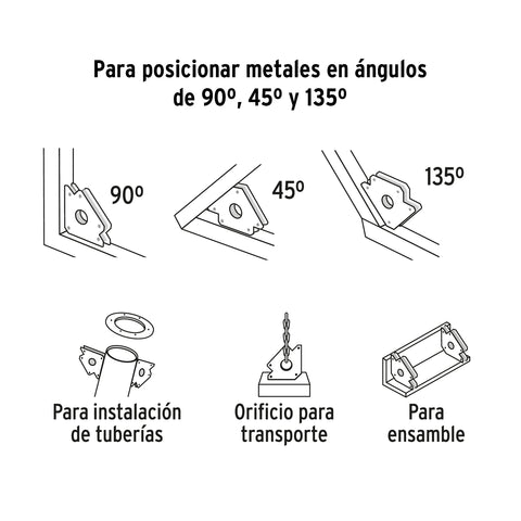 Escuadra magnética p/soldar, 4', capacidad 20 kg, PRETUL | ESM-4P | 28243
