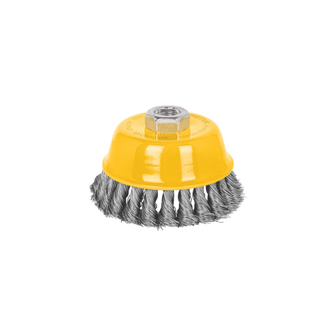 Carda copa 4' alambre trenzado fino, eje 5/8'-11, Pretul | CT-610P | 28258
