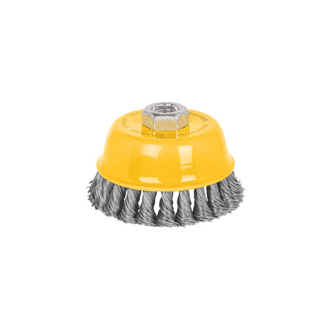 Carda copa 4' alambre trenzado grueso, eje 5/8'-11, Pretul | CT-610XP | 28259