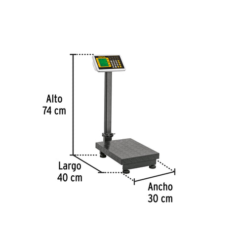 Báscula electrónica de plataforma, plegable, 100 kg. Pretul | BAS-100PLAP | 28461