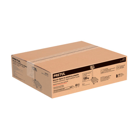 Báscula electrónica de plataforma, plegable, 100 kg. Pretul | BAS-100PLAP | 28461