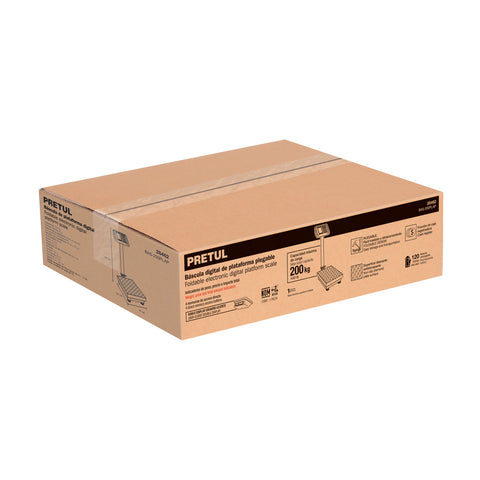 Báscula electrónica de plataforma, plegable, 200 kg. Pretul | BAS-200PLAP | 28462