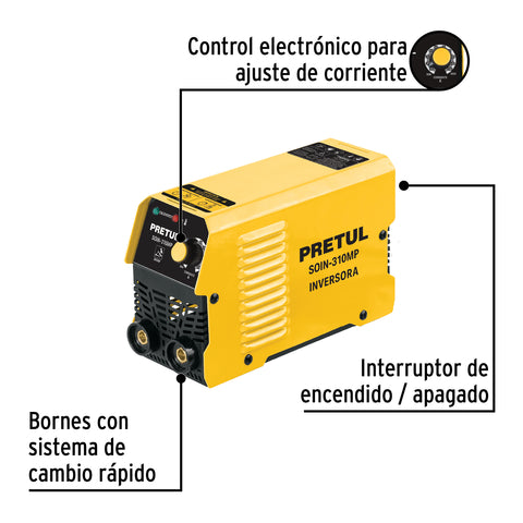 Mini soldadora inversora 100A, 127V, Serie 300, PRETUL | SOIN-310MP | 29017