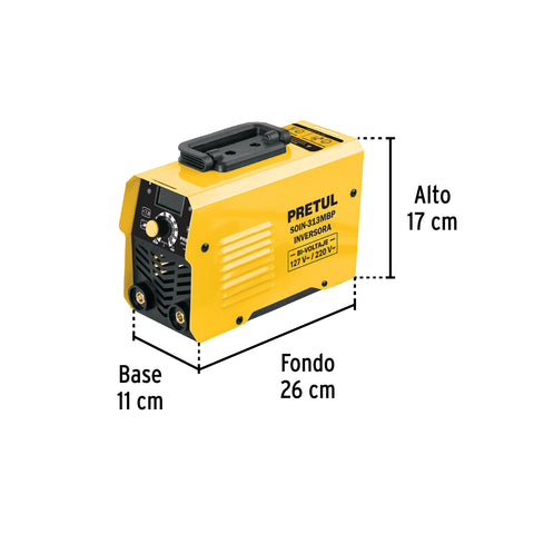 Mini soldadora inversora 130A, bi-voltaje, Serie 300, PRETUL | SOIN-313MBP | 29019