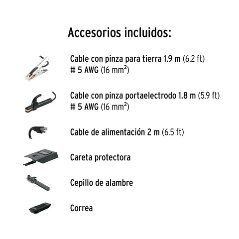Mini soldadora inversora 130A, bi-voltaje, Serie 300, PRETUL | SOIN-313MBP | 29019