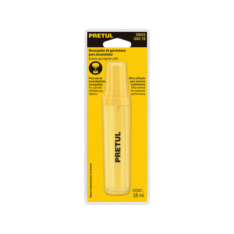 Recargador de gas butano para encendedor, 18ml, Pretul | GAS-18 | 29925