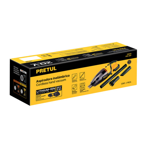 Aspiradora para auto, 20V, 1 batería 2Ah, PRETUL | ASI-20P | 29940