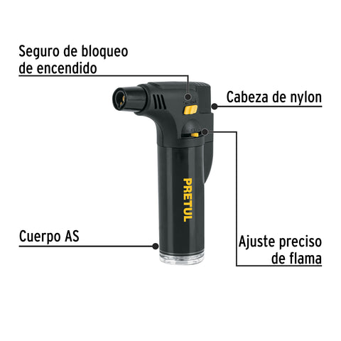 Mechero recargable para flamear alimentos de 42ml, PRETUL | SOPM-42P | 29953