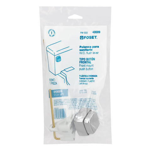 Botón frontal plástico cromado para WC, FOSET | PW-022 | 40009