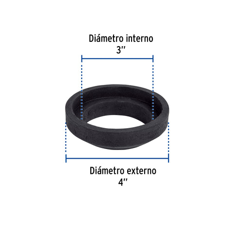 Empaque unión tanque-taza para WC, 3', FOSET | EMU-3 | 40088
