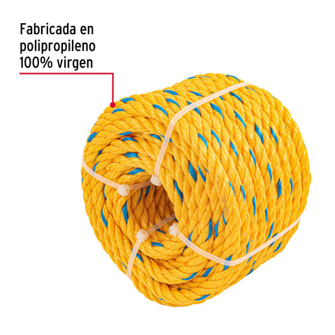 Metro de cuerda amarilla de polipropileno 11 mm, rollo 18m | CUE-111M | 40096